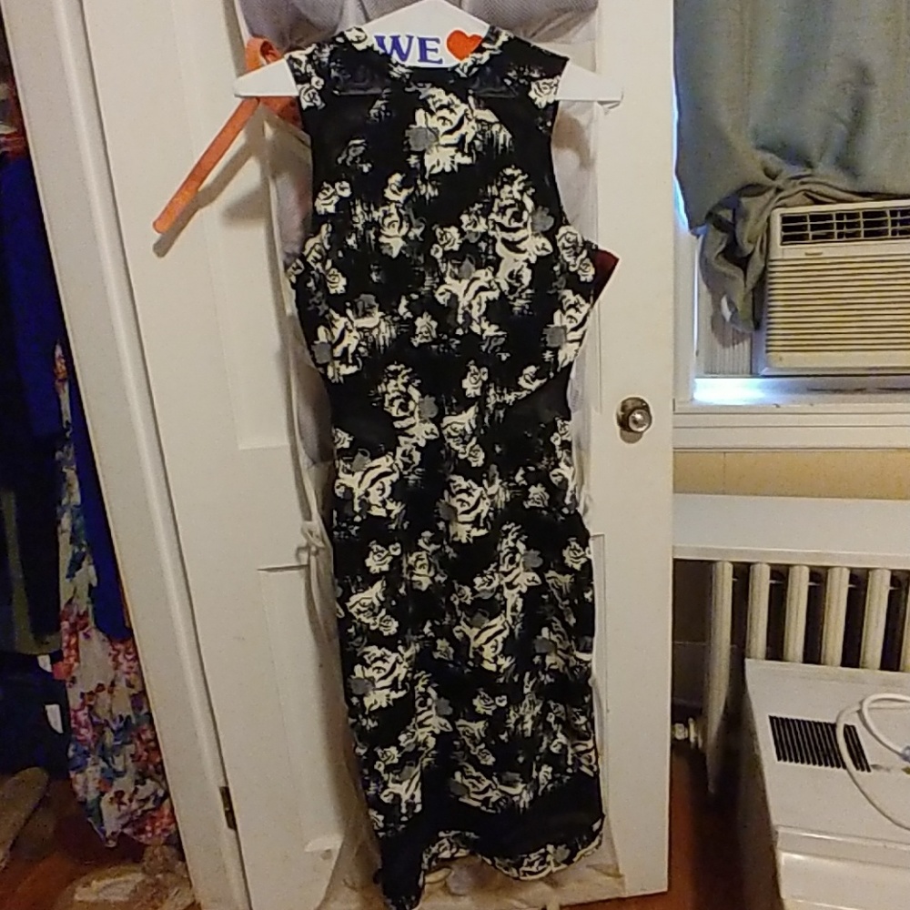 Dress with see through mesh detail